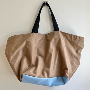 Herve Chapelier Paris | Tan Brown and Blue Large Tote Bag